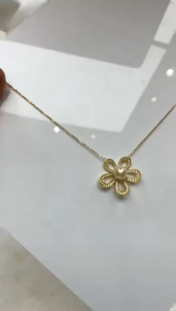 颈饰银S925镶嵌海水珍珠9-10