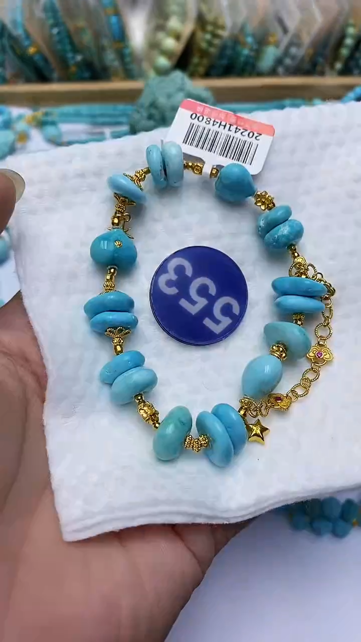 【闪购商品】绿松石手链银S925镶嵌553