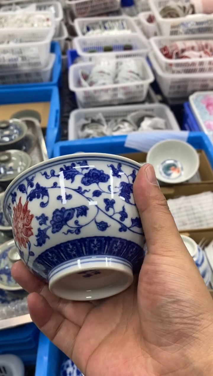 杯景德陶瓷茶具餐具饭碗口径12.5