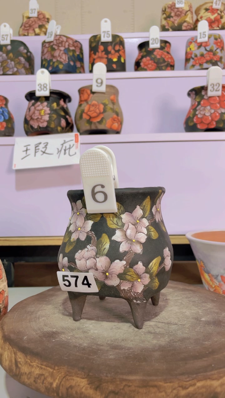 摆件6陶花岛花盆罐—手工痕迹默认，大小会有1-2公分误差