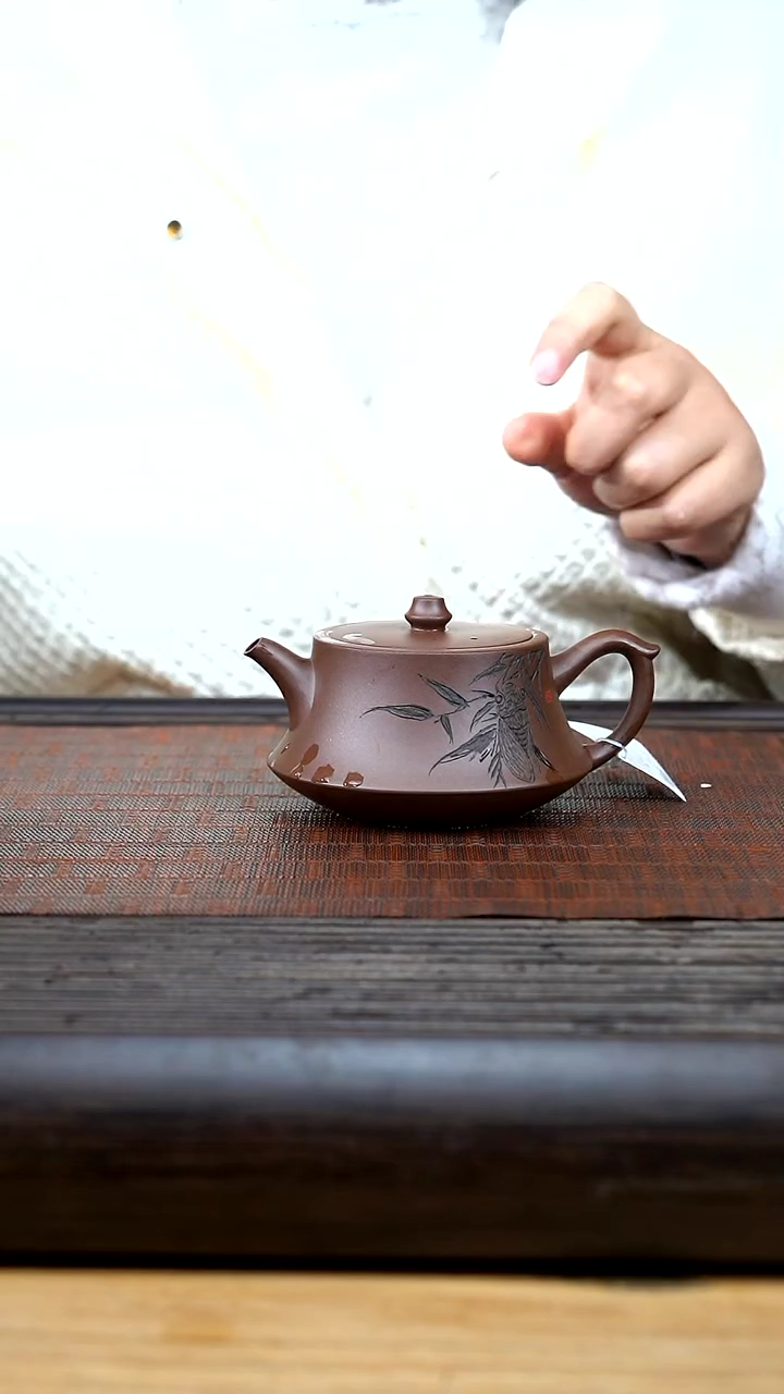 【闪购商品】紫砂茶壶zy 底槽青 柱础 知足