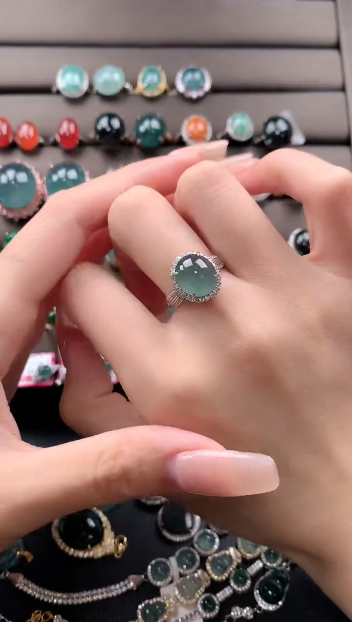 【闪购商品】翡翠戒指银S925镶嵌321321312