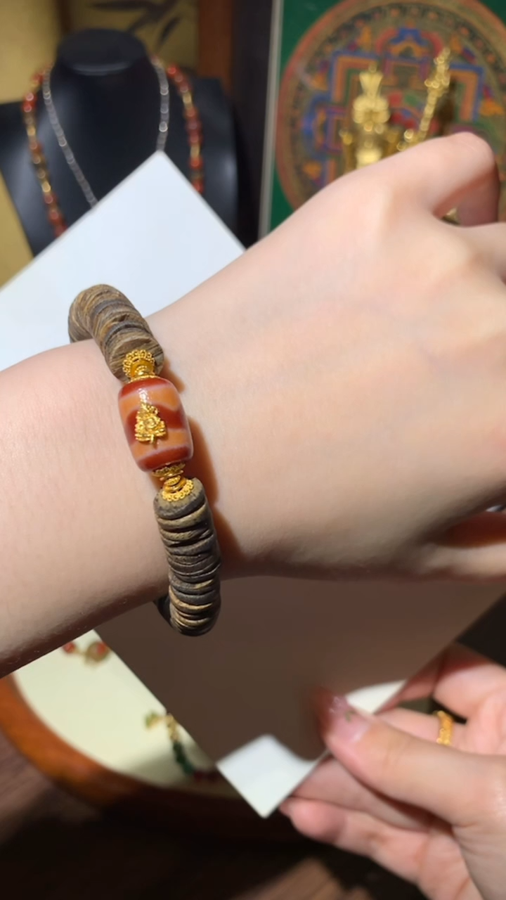 【闪购商品】沉香手把件沉香手串18K
