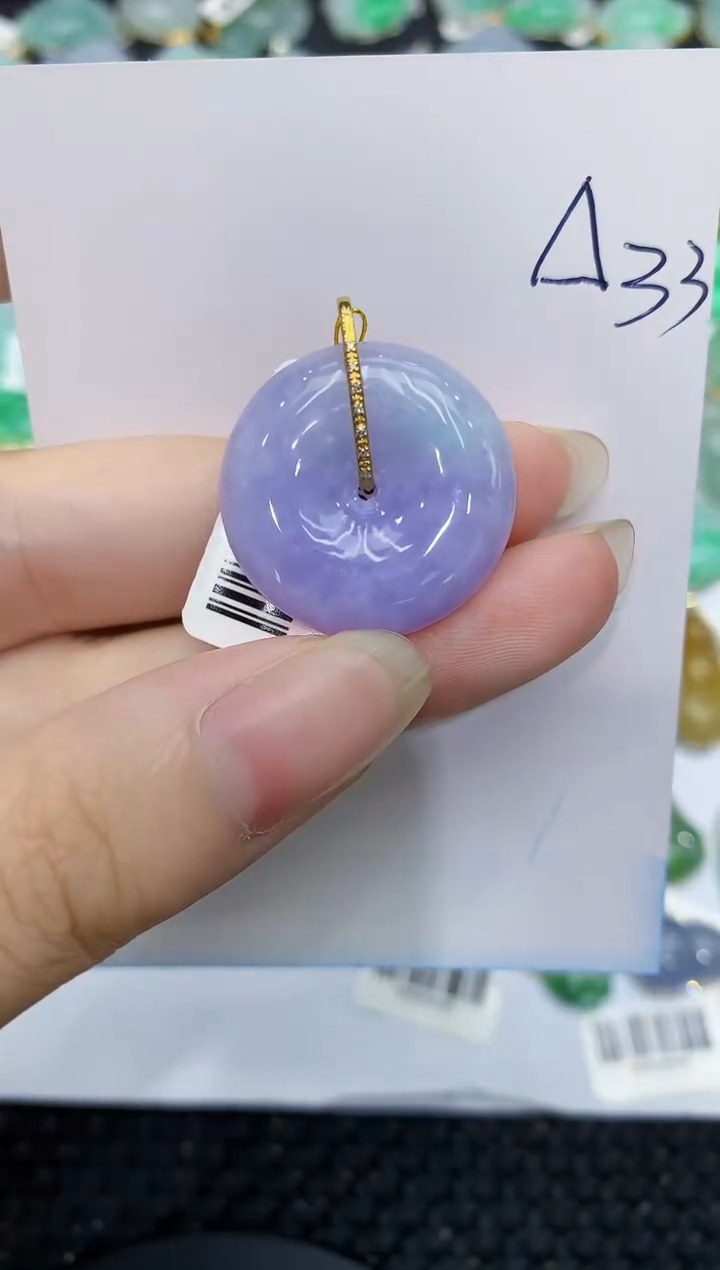 翡翠18K金镶嵌颈饰111111111