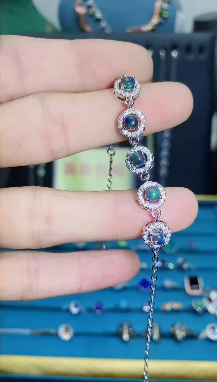 【闪购商品】欧泊手链银S925镶嵌12121