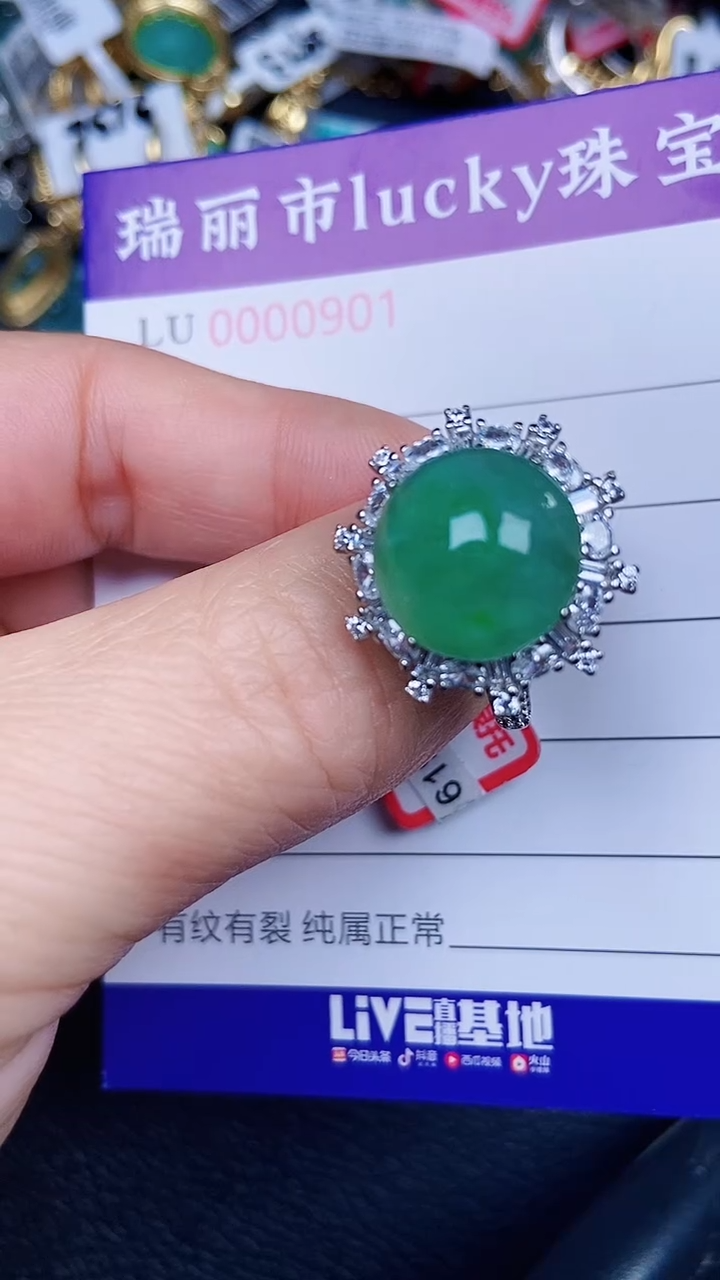 颈饰银S925镶嵌翡翠0901