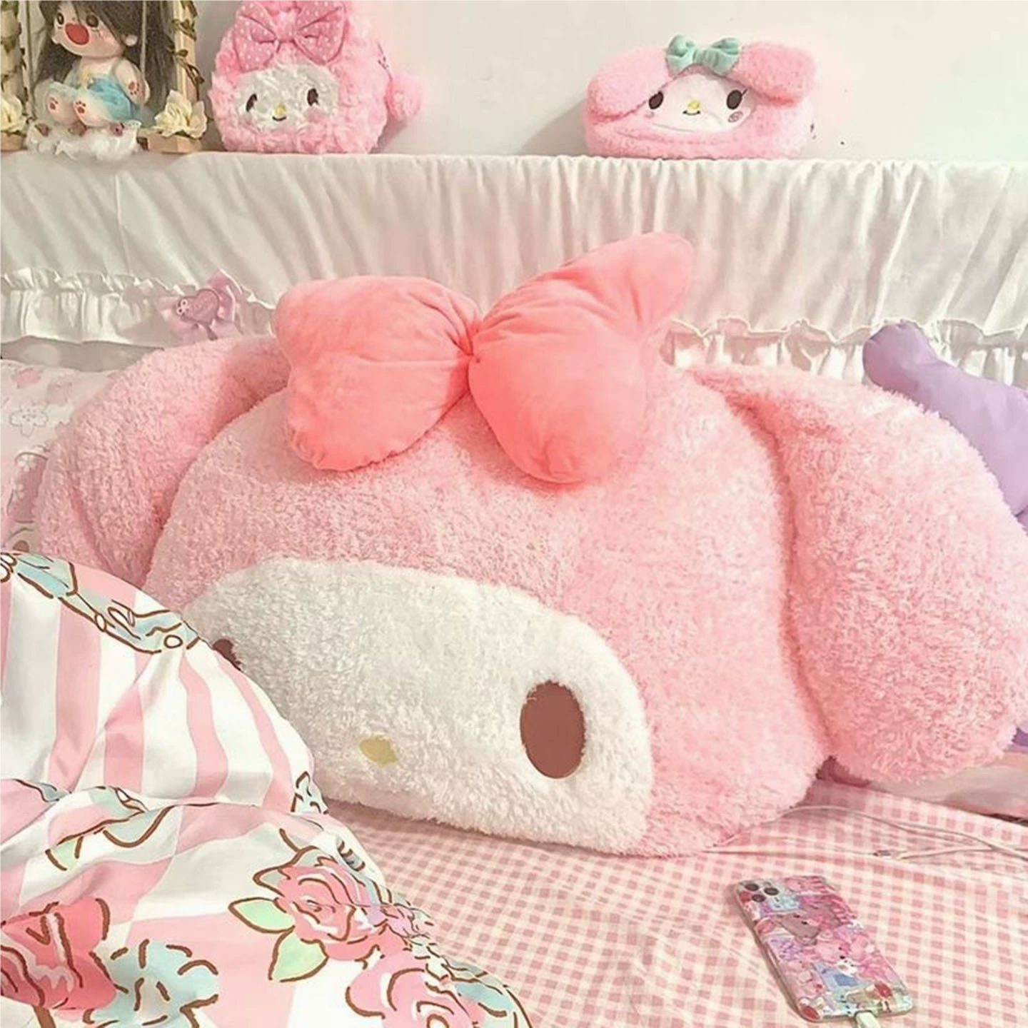 ins少女心美乐蒂抱枕毛绒玩具卡通毛绒玩偶沙发靠枕靠垫大号礼物