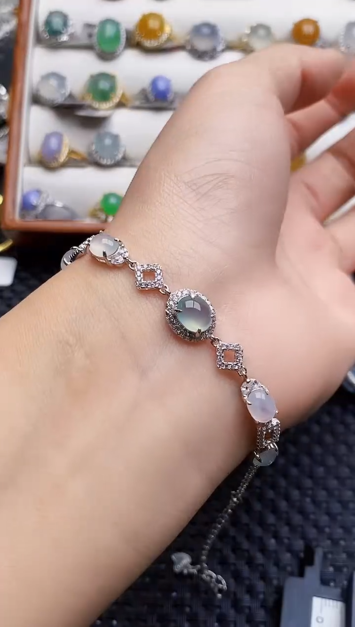 银S925镶嵌戒指翡翠6865