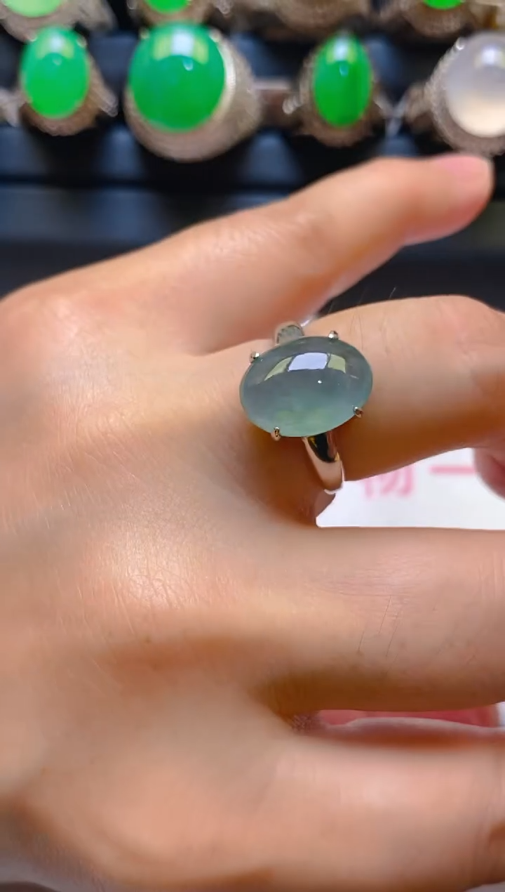 【闪购商品】翡翠耳饰银S925镶嵌天然A货翡翠1