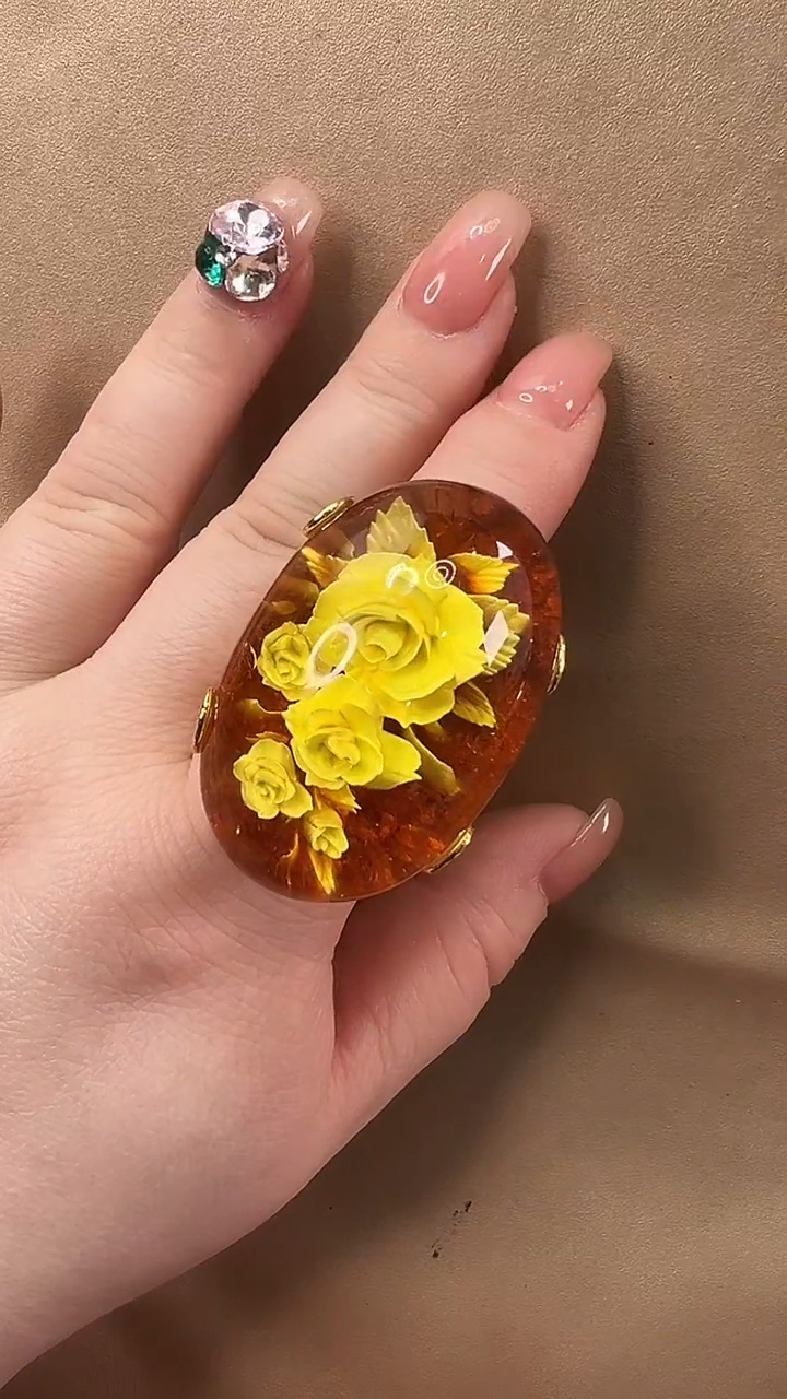 琥珀颈饰未镶嵌戒指