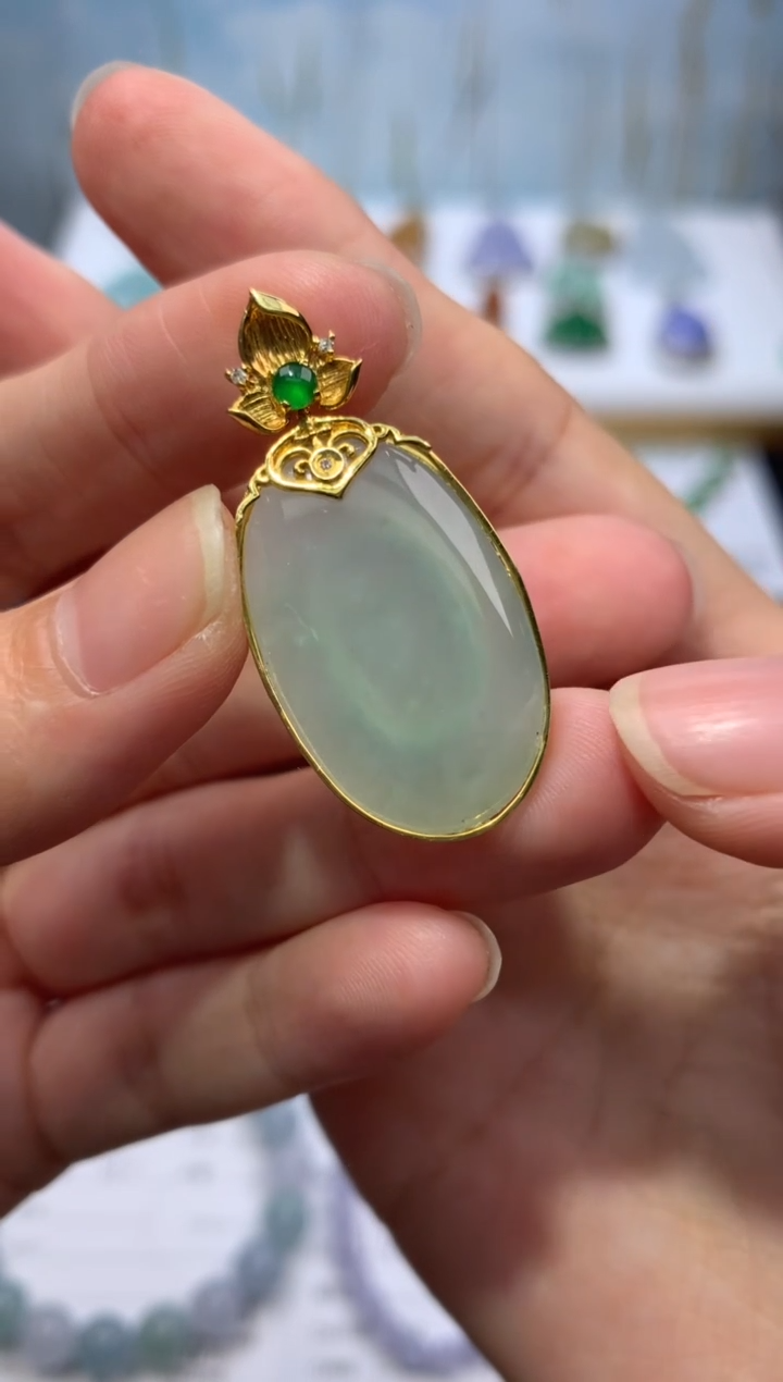 【闪购商品】定制翡翠18K金镶嵌模式推广期24小时鉴赏期