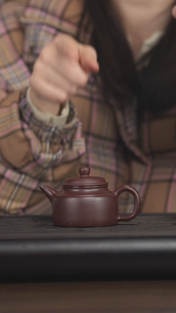 【闪购商品】紫砂茶壶张健紫朱泥光素剑流德钟100CC dd