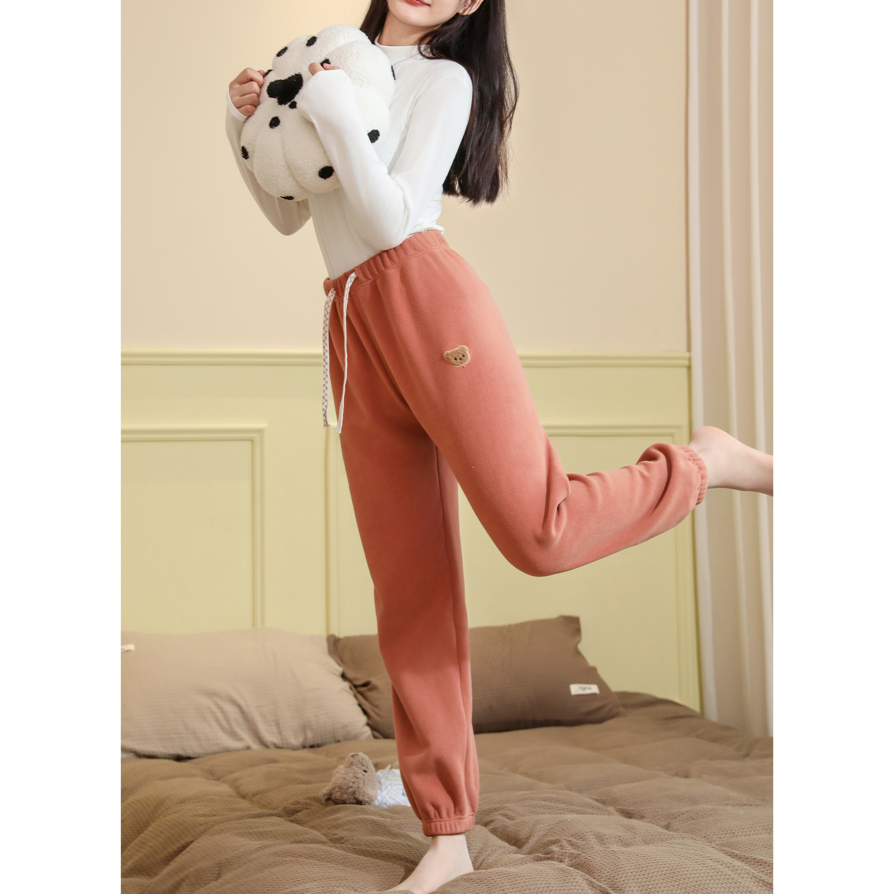 严选福利 热火摇粒绒加厚暖洋洋裤501