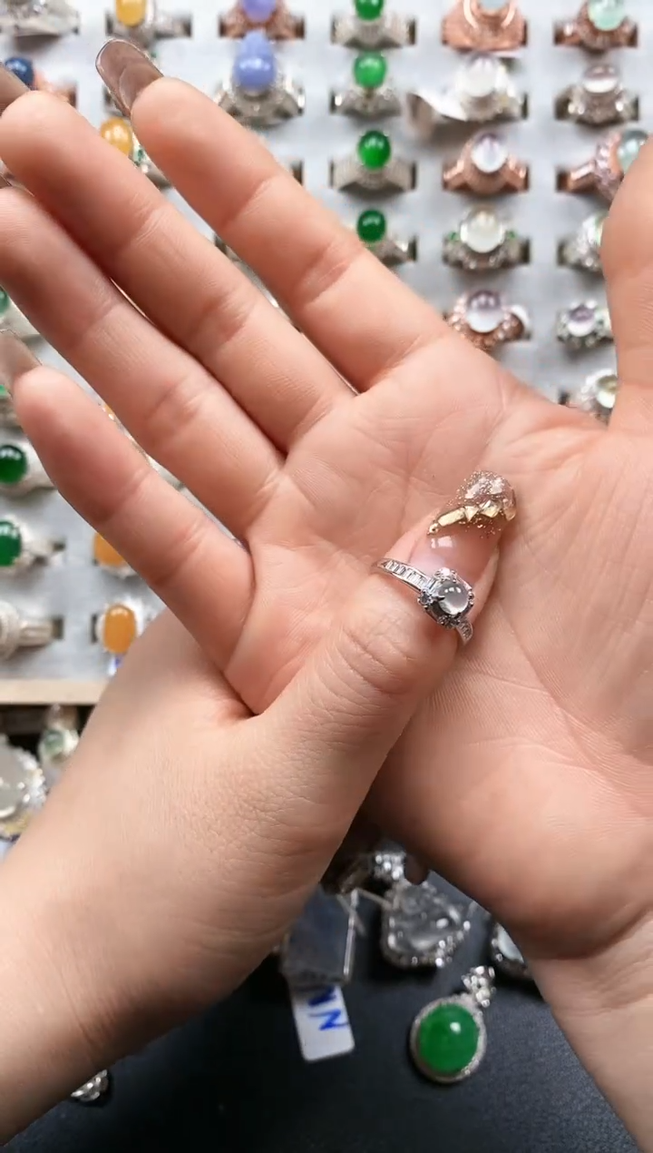 【闪购商品】翡翠戒指银S925镶嵌天然翡翠女戒专场