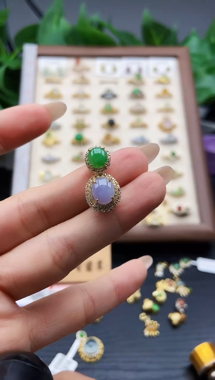 银S925镶嵌戒指翡翠12