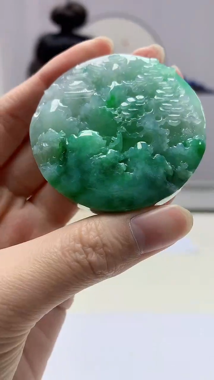 【闪购商品】定制翡翠未镶嵌4902zm-毛货挂件山水190