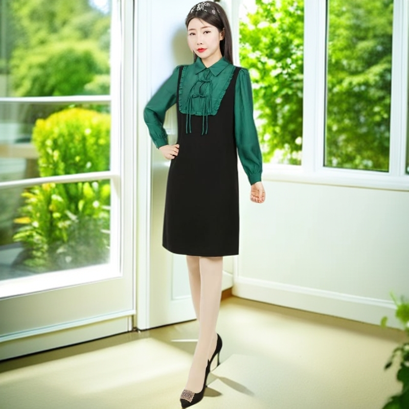 Q115#【木兮兮专属】2025年秋季新款气质显瘦百搭时尚印花连衣裙