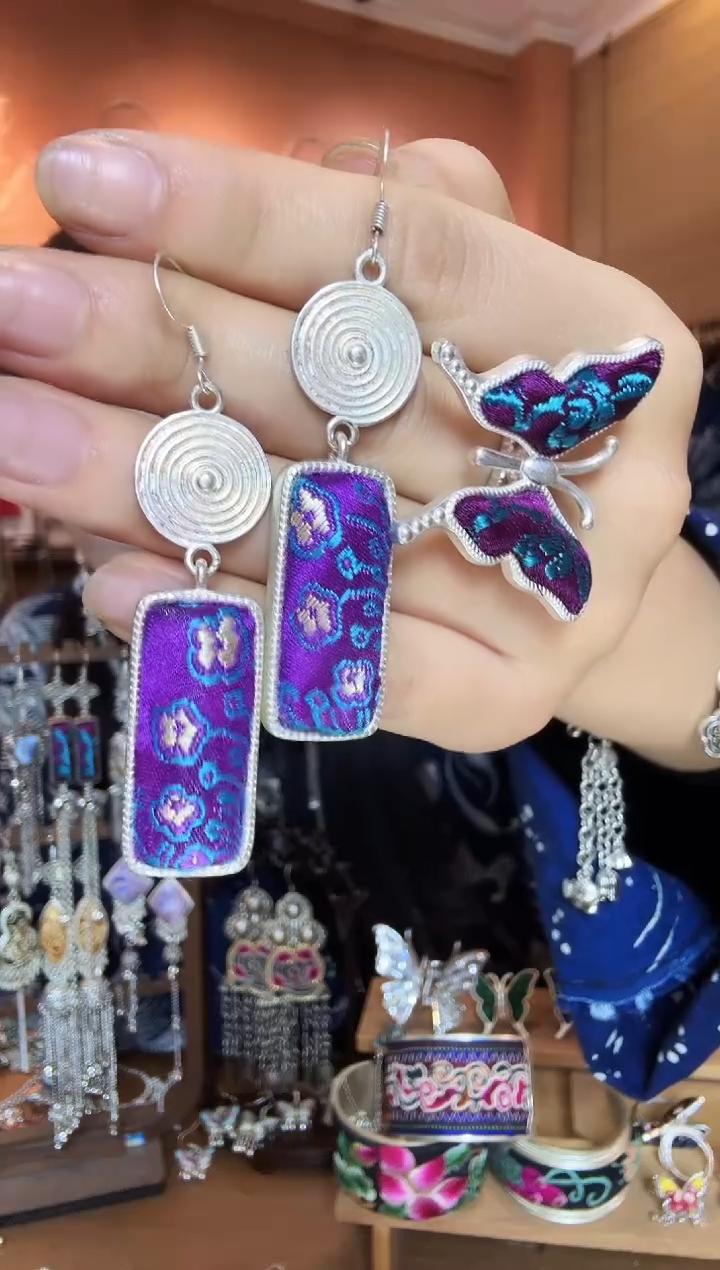 刺绣纯手工民族风耳环