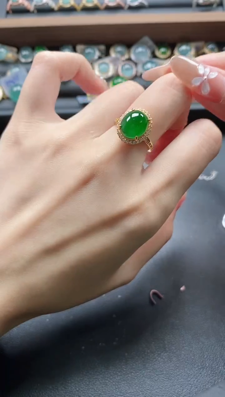 【闪购商品】翡翠戒指银S925镶嵌5111