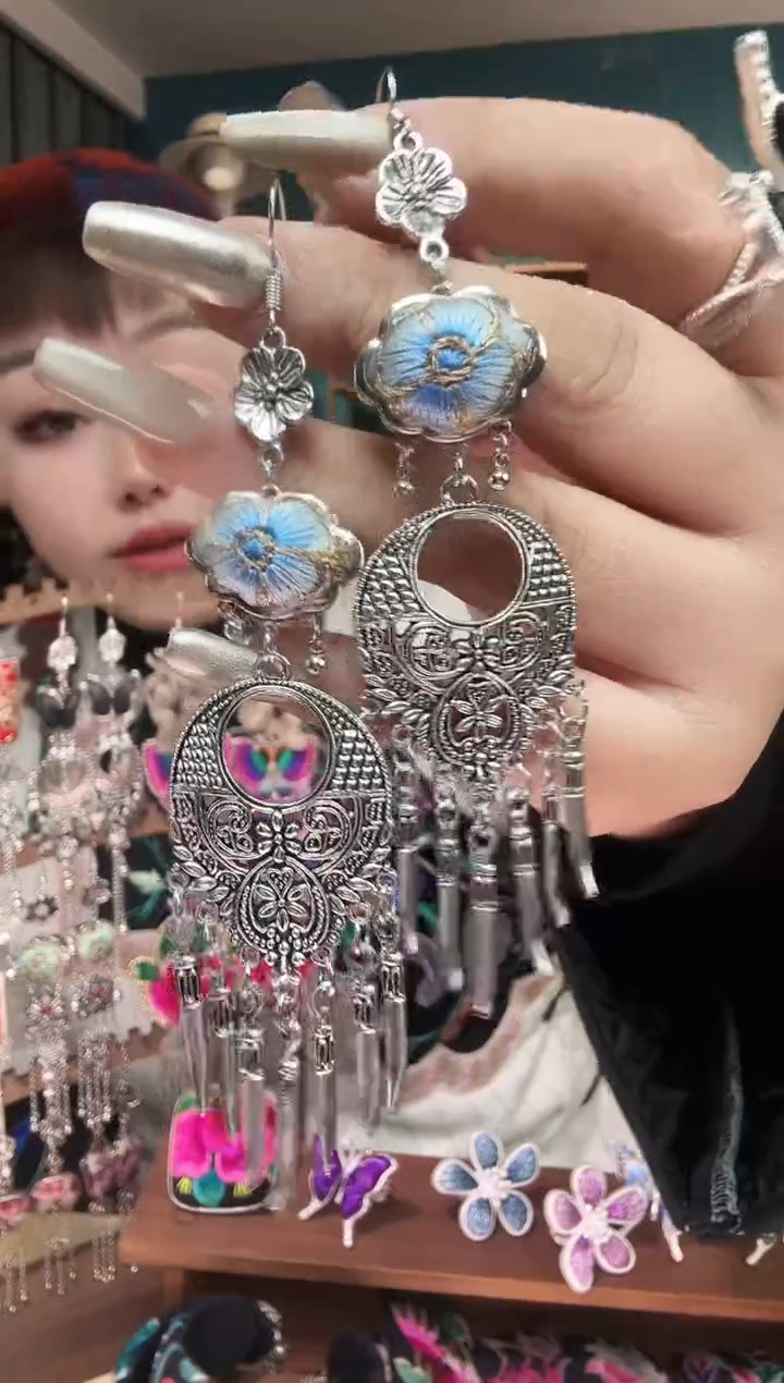 刺绣纯手工民族风刺绣耳环