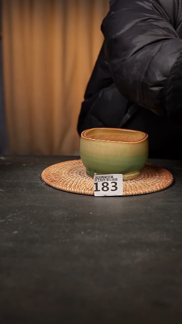【闪购商品】瓷片183泥泥手工花盆口8高6