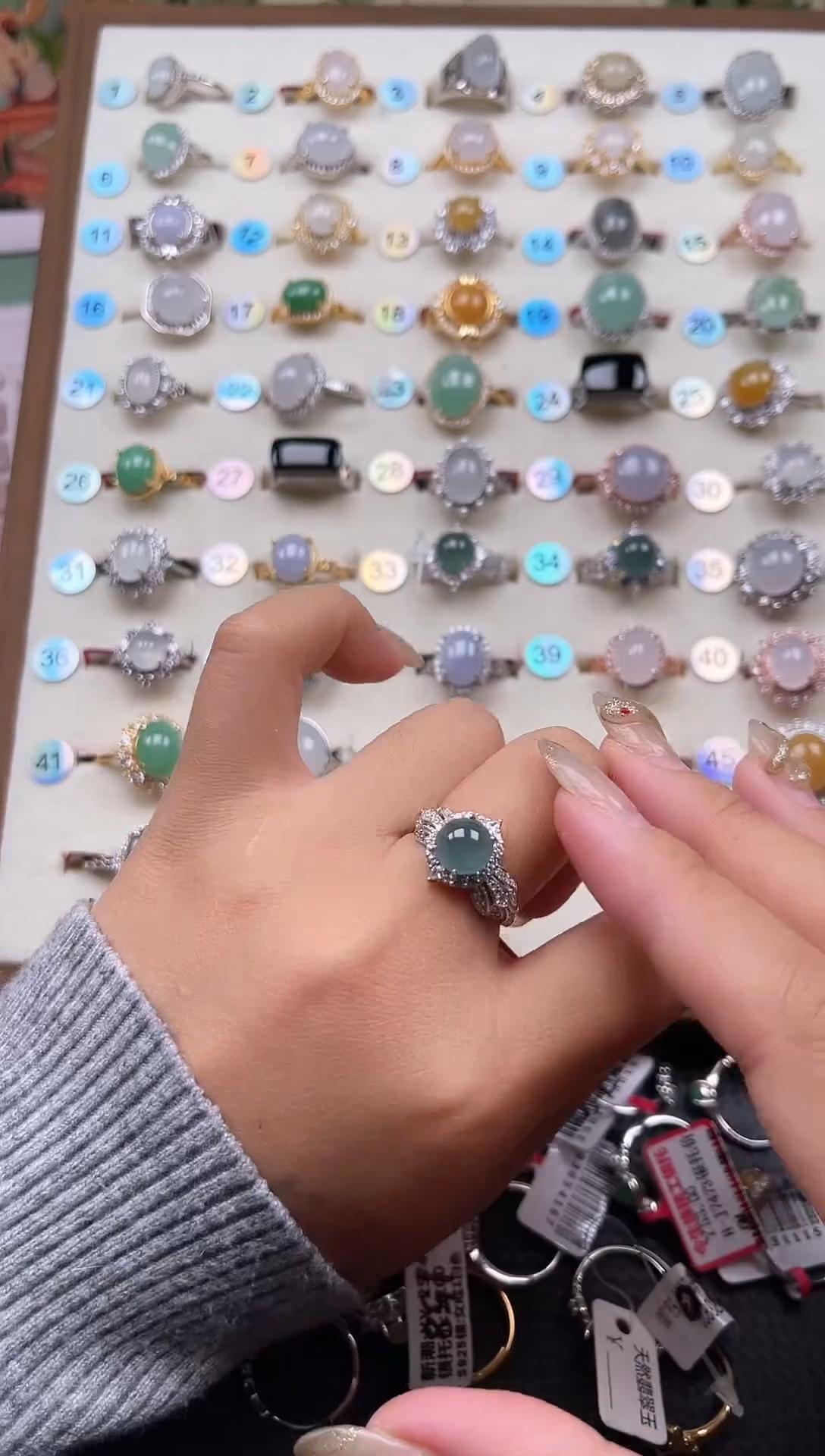 【闪购商品】翡翠戒指银S925镶嵌天然A货翡翠戒指