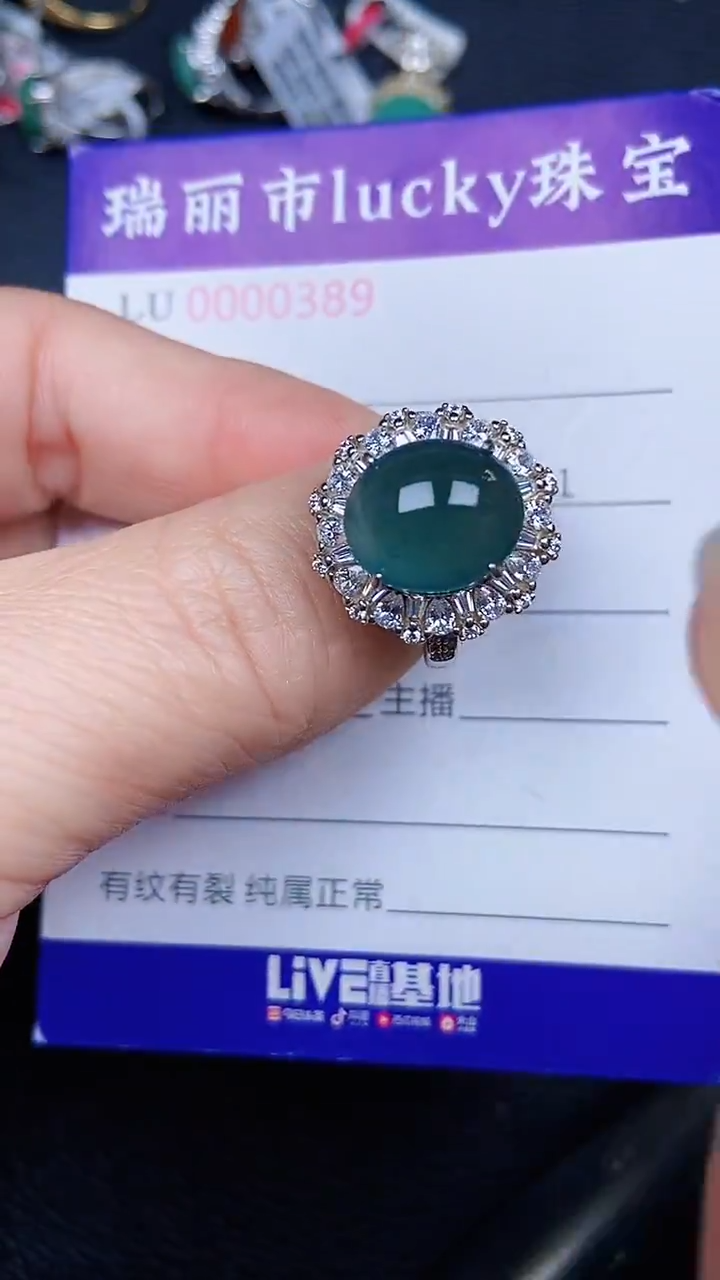 颈饰银S925镶嵌翡翠0389