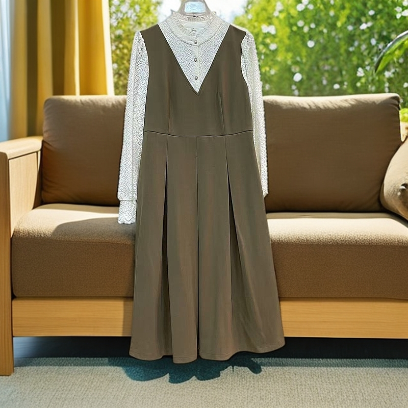 870#卡【木兮兮专属】2025年春季新款气质显瘦时尚减龄假两件连衣裙