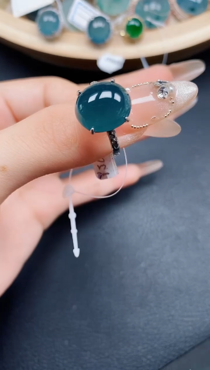 【闪购商品】翡翠戒指银S925镶嵌翡翠