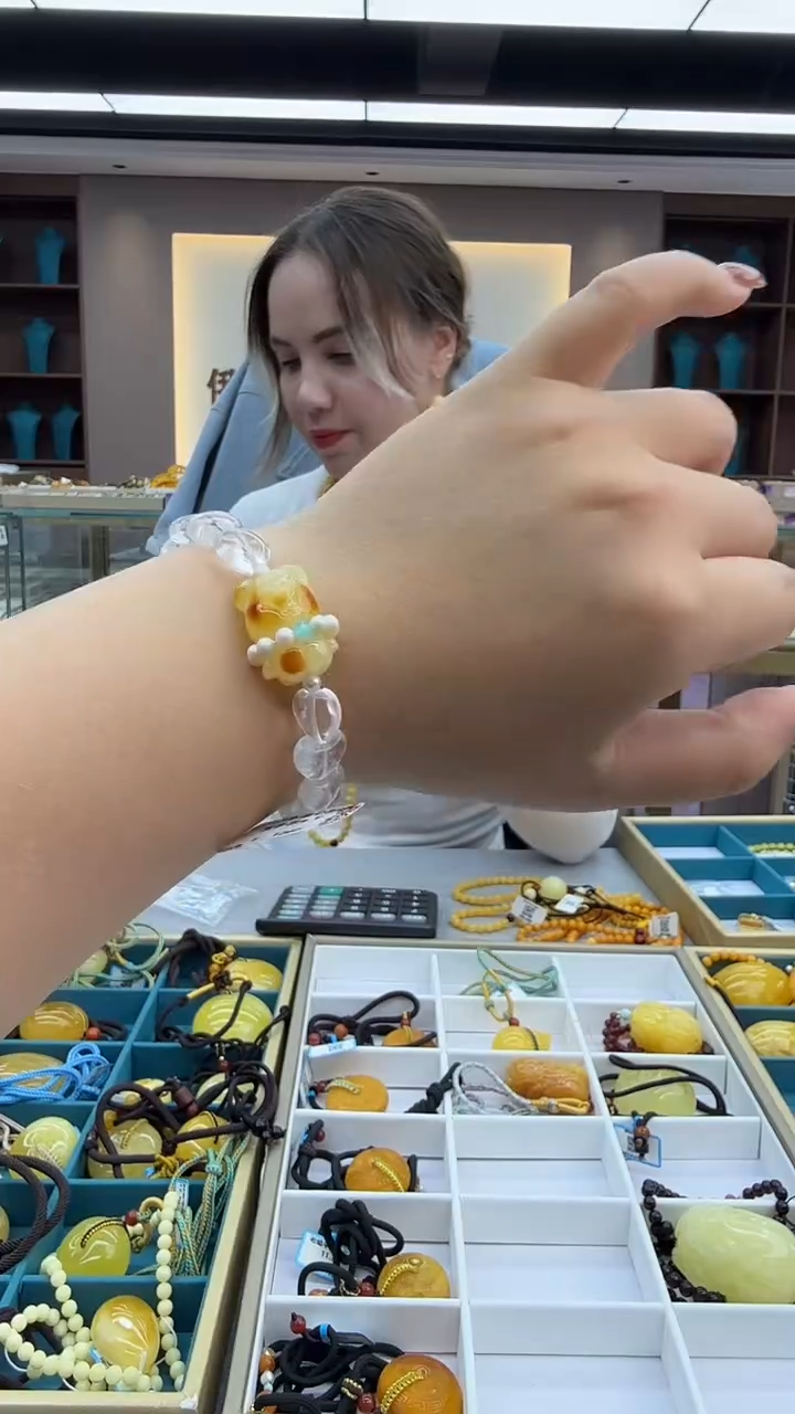 手链琥珀未镶嵌258秒拍号 假一罚三 