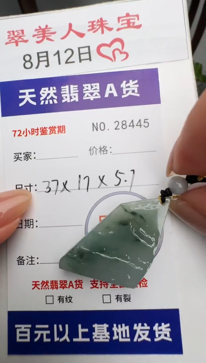 翡翠未镶嵌颈饰原石28445