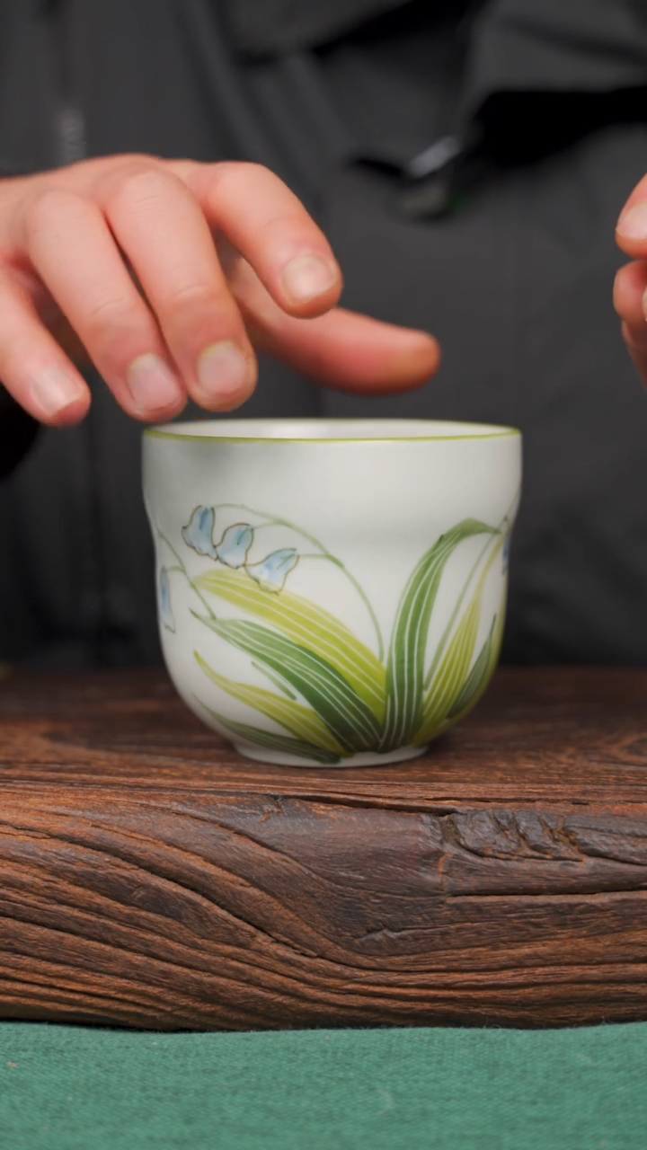 【闪购商品】瓷片98寻一缕瓷香杯釉下手工手绘瓷器