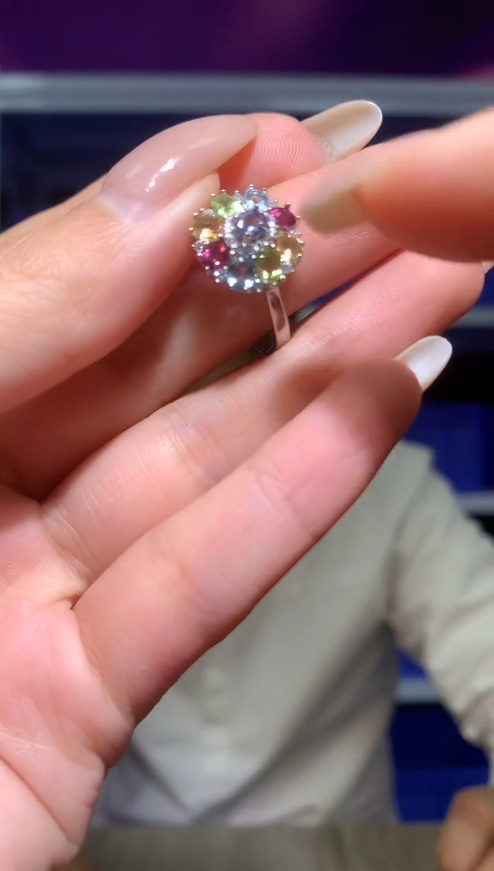 银S925镶嵌戒指水晶【宝石世家严选】