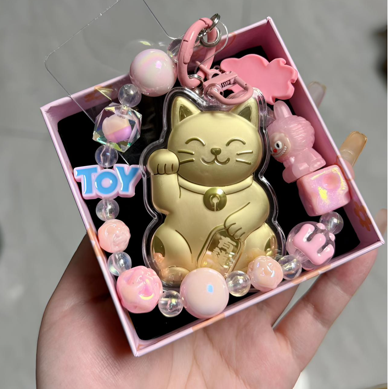 招财猫挂件招财进宝含金工艺品手机链卡通招财猫钥匙扣包包挂礼物