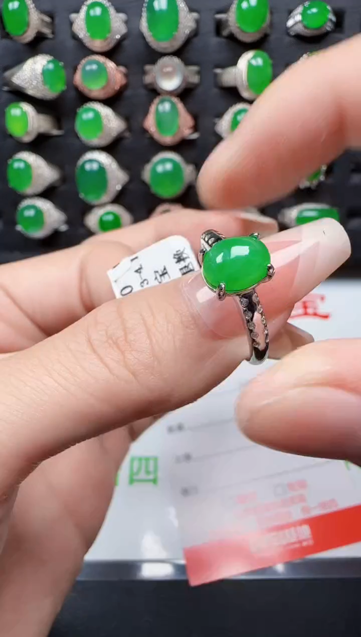 【闪购商品】翡翠戒指银S925镶嵌3220