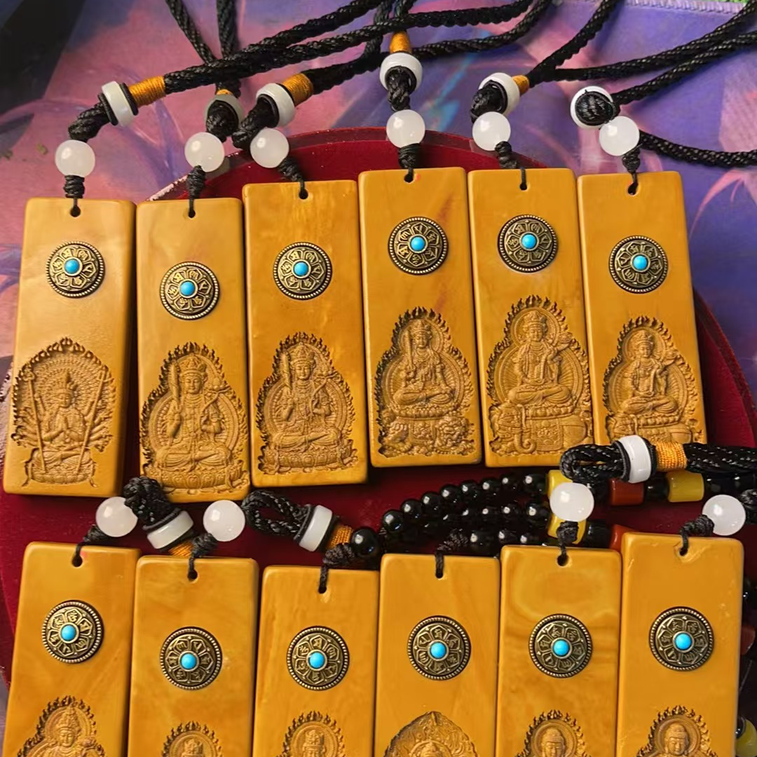 十二生肖本命佛八卦狮子手工老虎创意吊坠挂件黄色国风