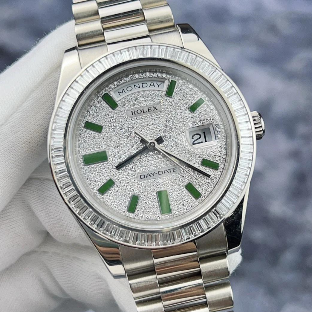 95新 Rolex/劳力士 星期日历型系列218399绿玛瑙2010年全套