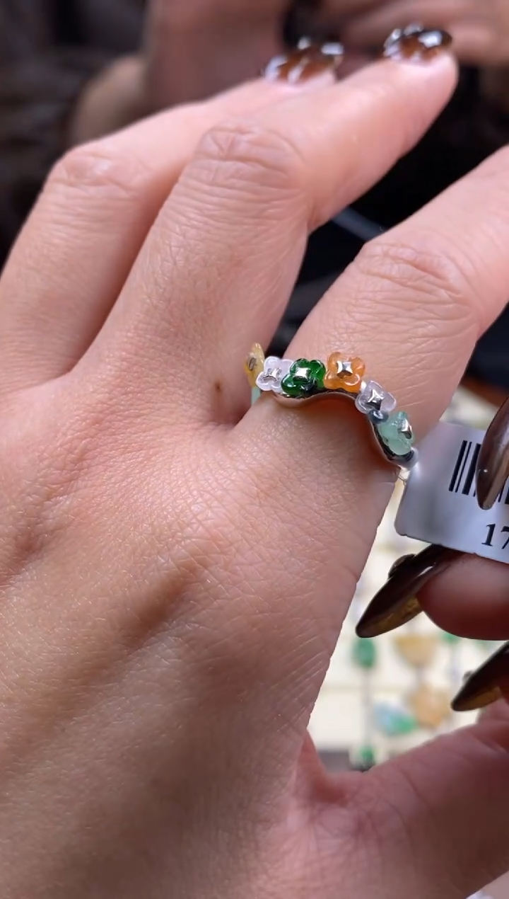 颈饰银S925镶嵌翡翠净货18742