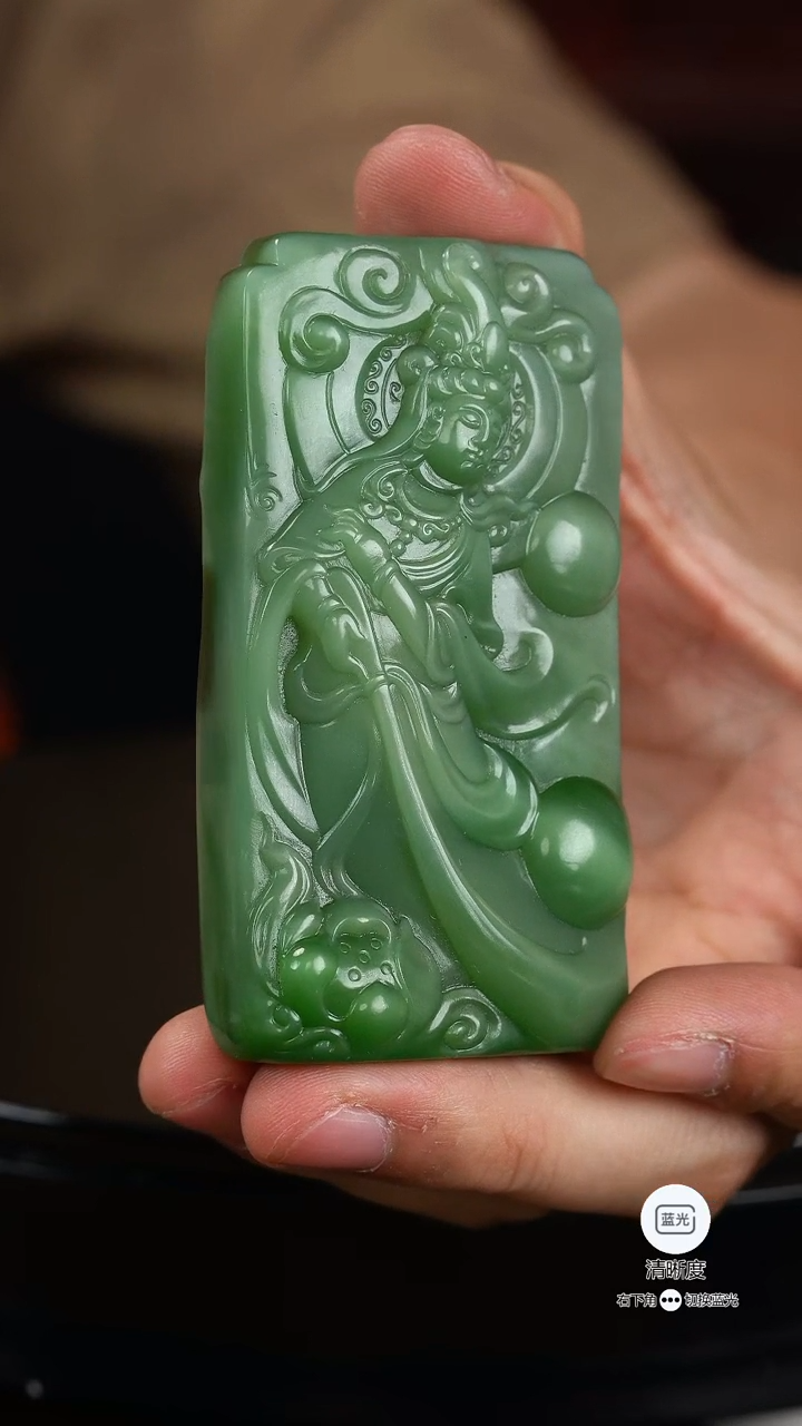 和田玉未镶嵌挂件014观音