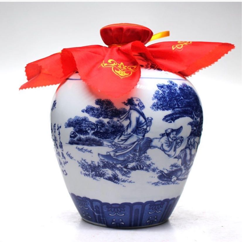 宁河源53度2.5L青花瓷封坛高粱白酒 