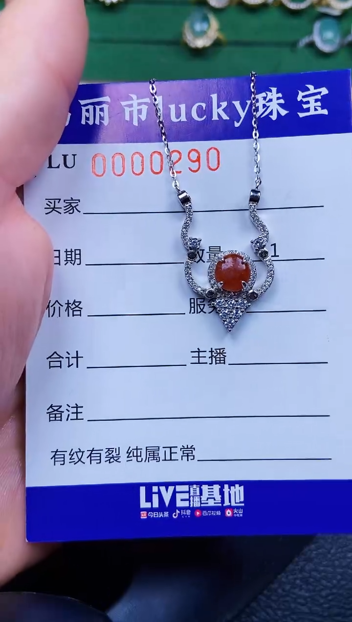 【闪购商品】翡翠颈饰银S925镶嵌0290