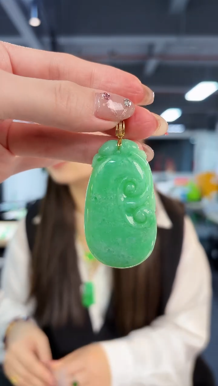 【闪购商品】翡翠颈饰18K金镶嵌缅料A货/支持复检/一件