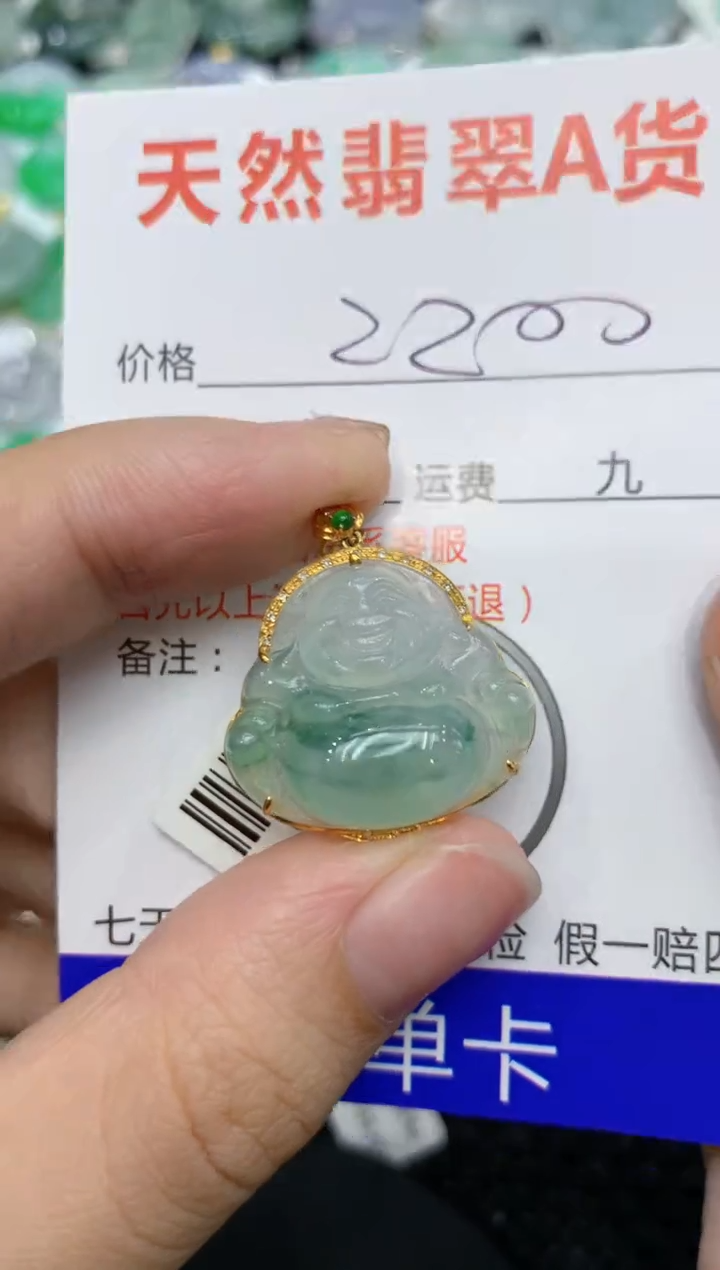 【闪购商品】翡翠颈饰18K金镶嵌111111111