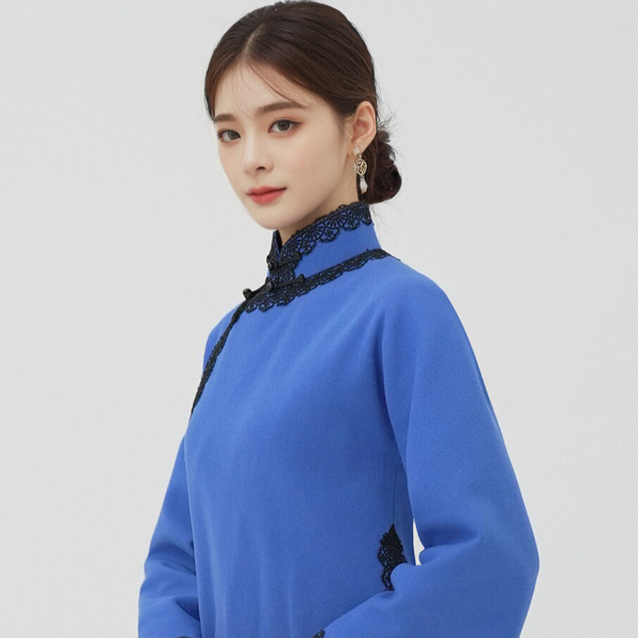 羊毛呢面料 精工衬里 衣长55 领高5 短款秋冬加厚上衣 柳月清