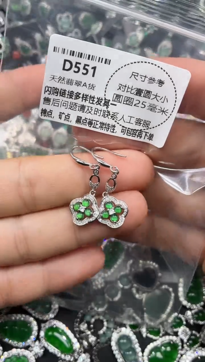 颈饰未镶嵌翡翠D551耳钩