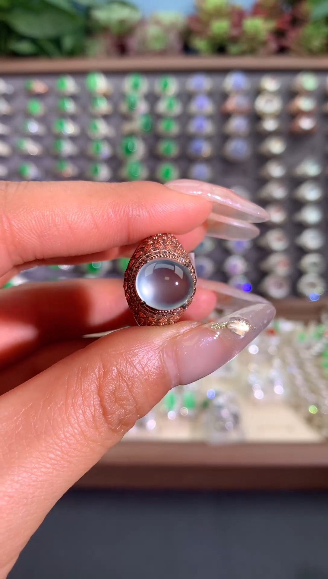 未镶嵌戒指翡翠铜托戒面