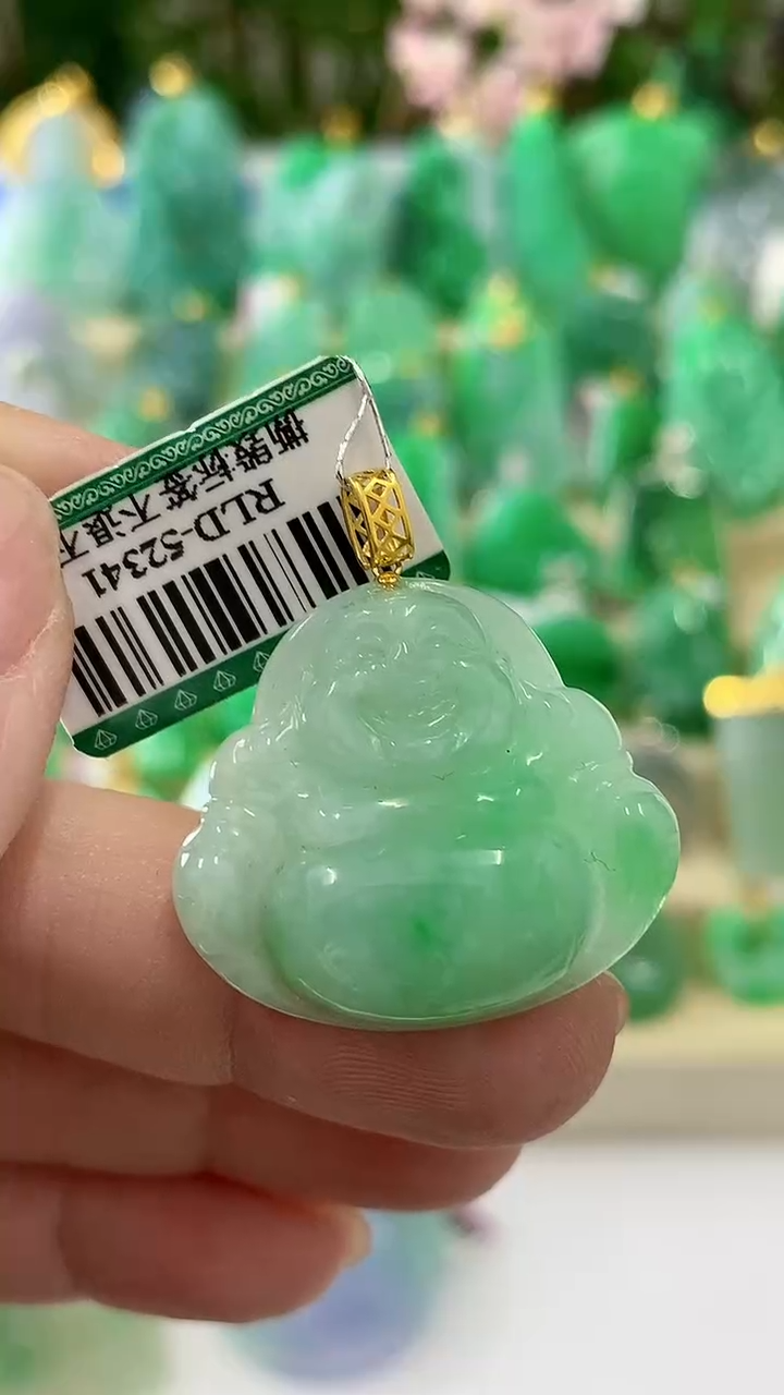 【闪购商品】翡翠颈饰18K金镶嵌挂件