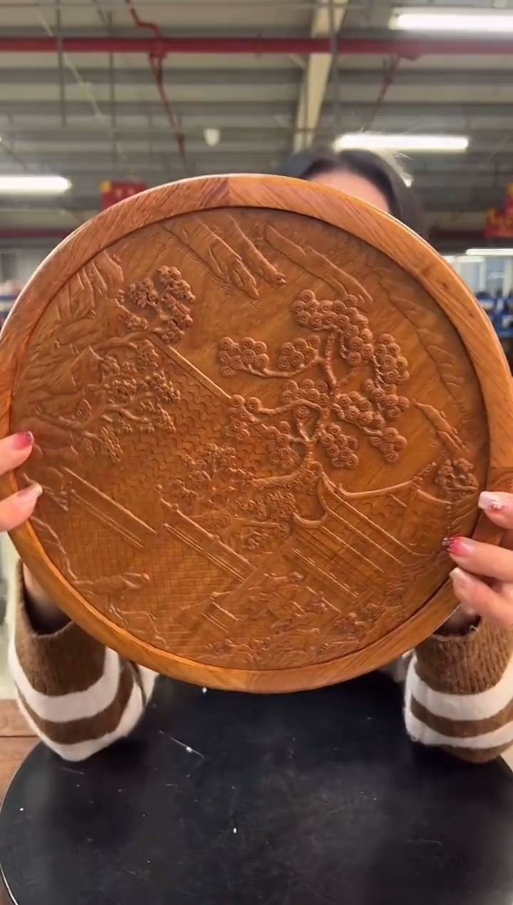 木DZ1020M38观鹤图圆盒