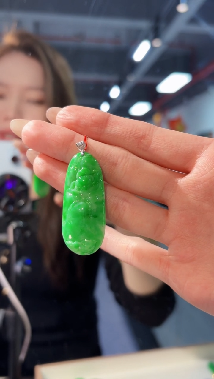 【闪购商品】翡翠颈饰18K金镶嵌缅料A货/支持复检/一件