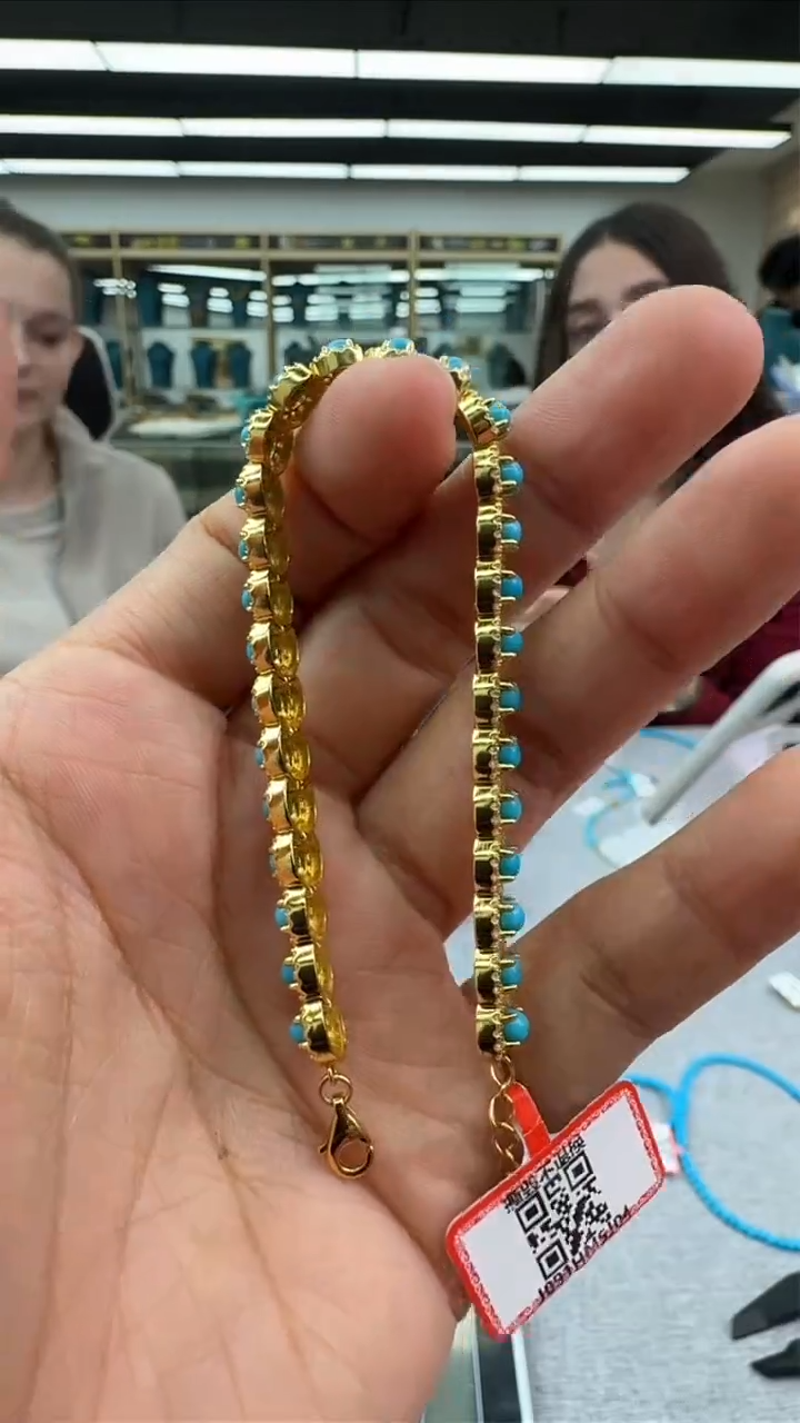 【闪购商品】绿松石手链银S925镶嵌110秒拍号